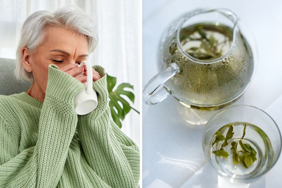 \u200bWoman drinking green tea