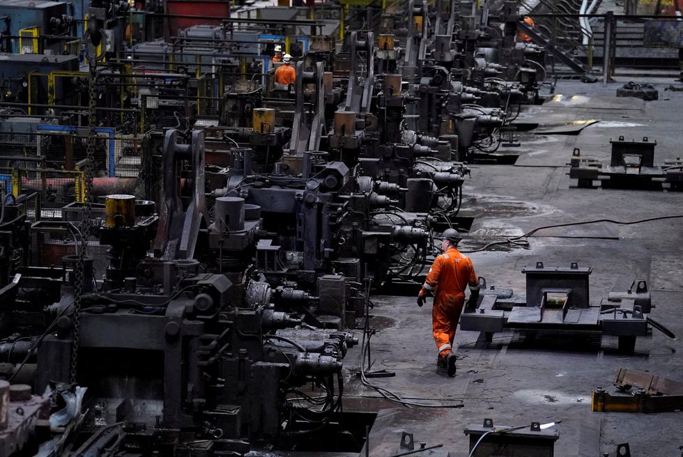 u200bWorkers work at the British Steel site in Scunthorpe, Lincolnshire