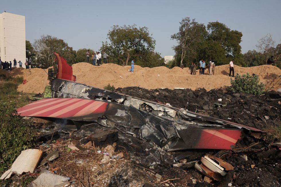 \u200bWreckage from the Air India plane crash