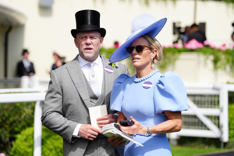 \u200bZara and Mike Tindall (left) during day three of Royal Ascot at Ascot Racecourse