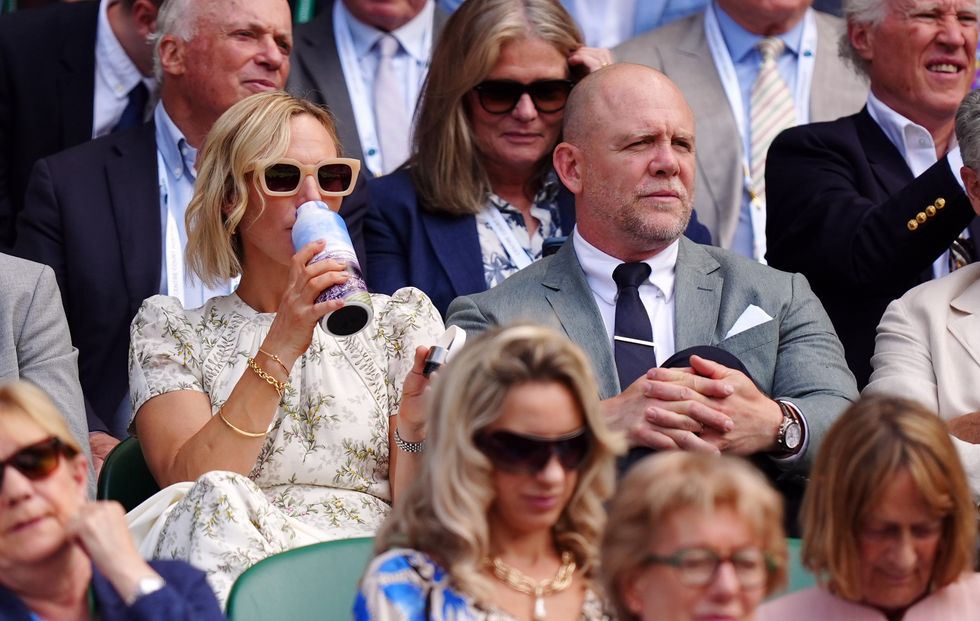 \u200bZara Tindall and Mike Tindall on day ten of the 2024 Wimbledon Championships