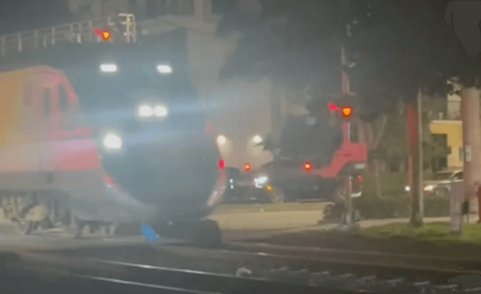 Uber Eats delivery robot hit by a train