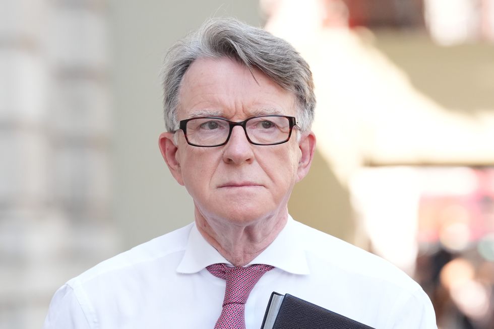 UK Ambassador to the US, Lord Peter Mandelson arrives at the Cabinet Office in central London. Prime Minister Sir Keir Starmer has called an emergency Cobra committee today