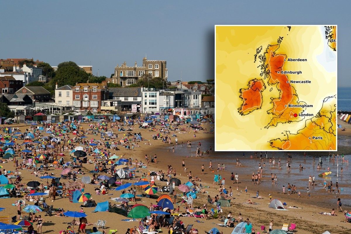 Uk beach and weather map