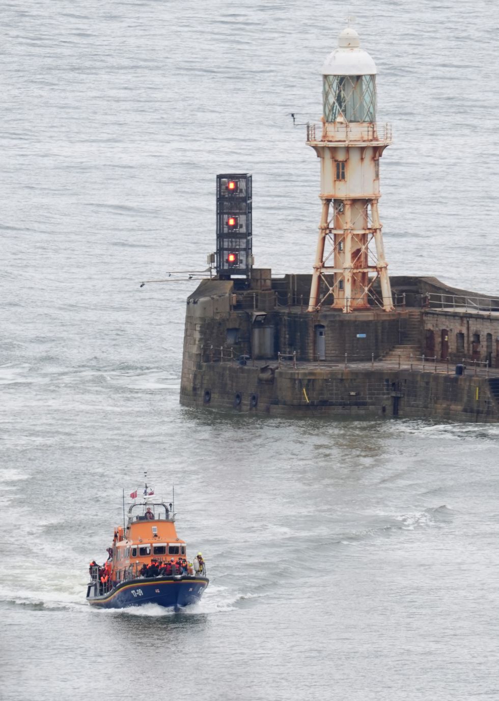 UK Border Force boat rescuing migrants