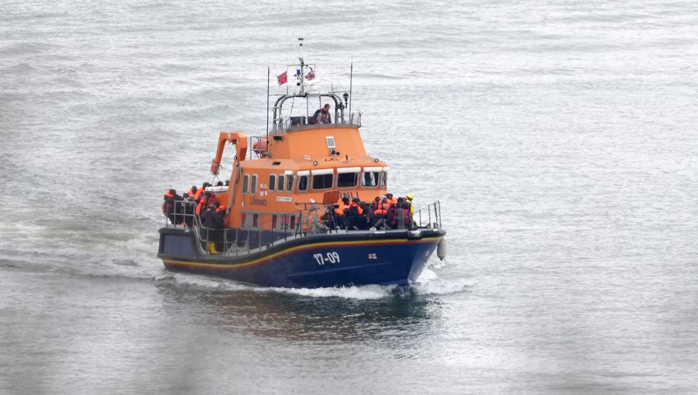 UK Border Force boat rescuing migrants