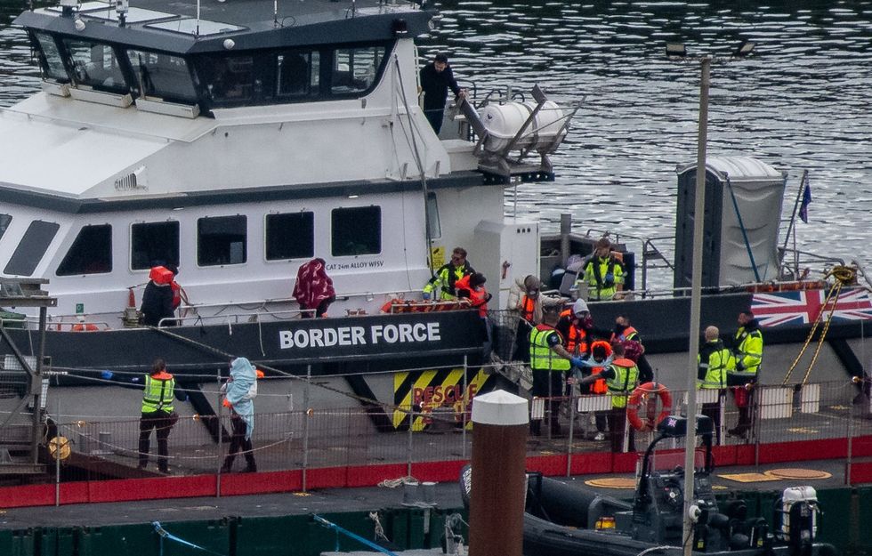 UK Border Force bringing in migrants to Dover