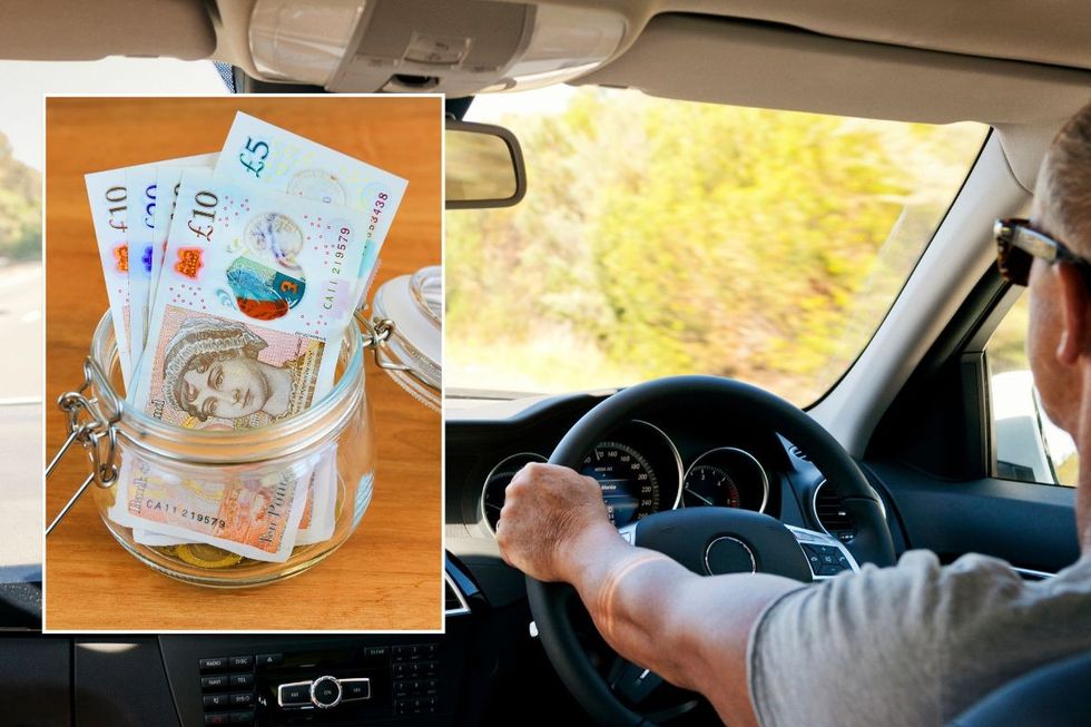 UK cash and a man driving a car