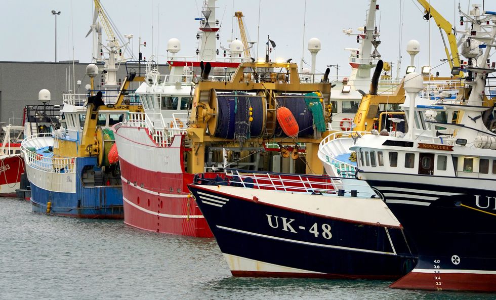 UK fishing vessels docked up