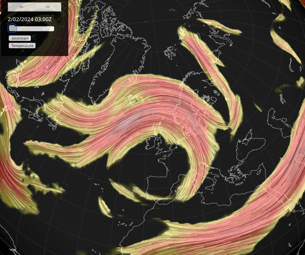 UK jet stream map