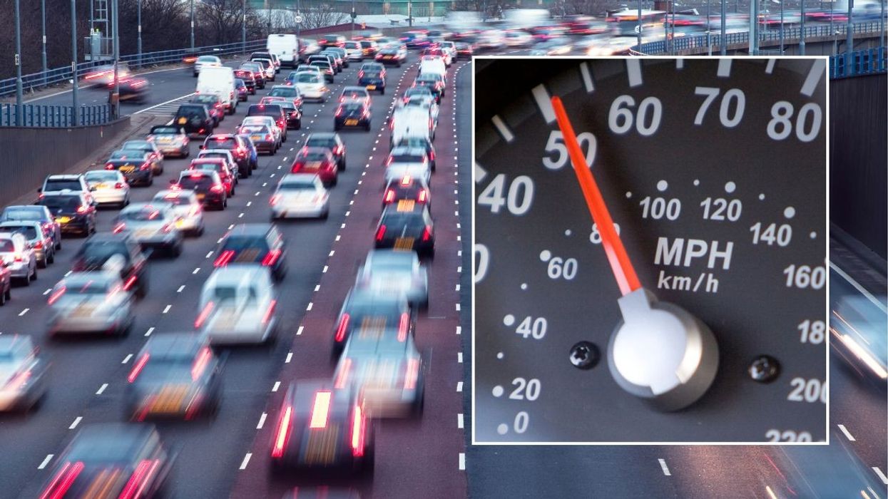 UK motorway and a speedometer