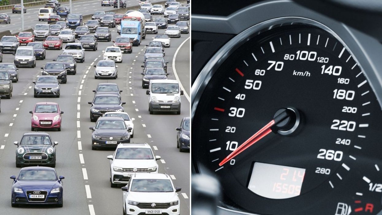 UK motorway and a speedometer