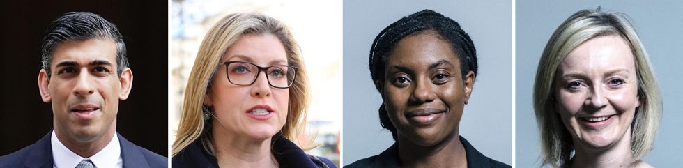 UK Parliament handout photos of the four candidates left in the Conservative Party leadership race, (left to right), Rishi Sunak, Penny Mordaunt, Kemi Badenoch and Liz Truss. Issue date: Monday July 18, 2022.