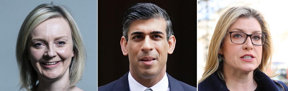 UK Parliament handout photos of the three candidates left in the Conservative Party leadership race, (top row left to right), Liz Truss, Rishi Sunak and Penny Mordaunt who are vying to replace Boris Johnson after Kemi Badenoch was eliminated in the latest ballot on Tuesday. Issue date: Tuesday July 19, 2022.