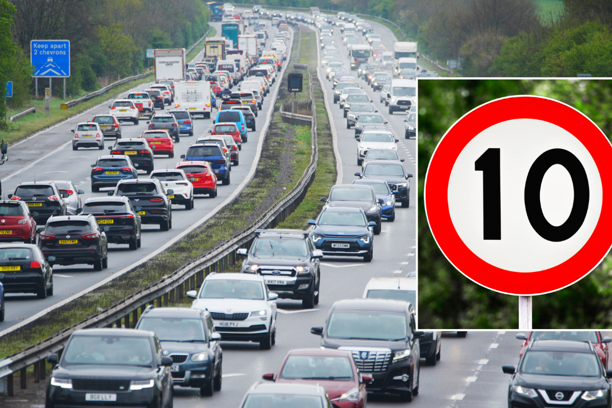 UK road and 10mph sign