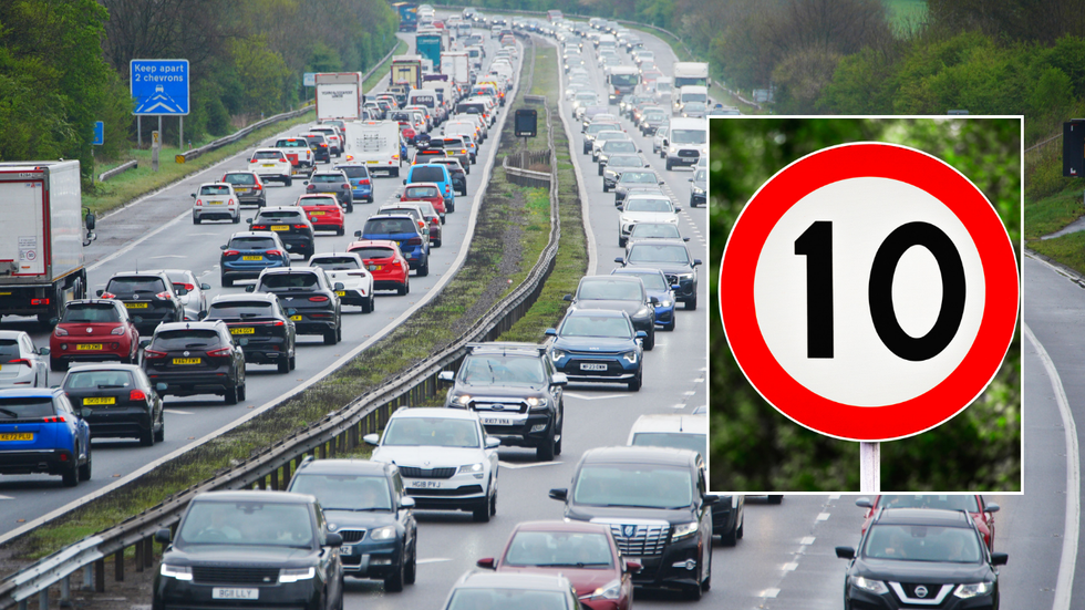 UK road and 10mph sign