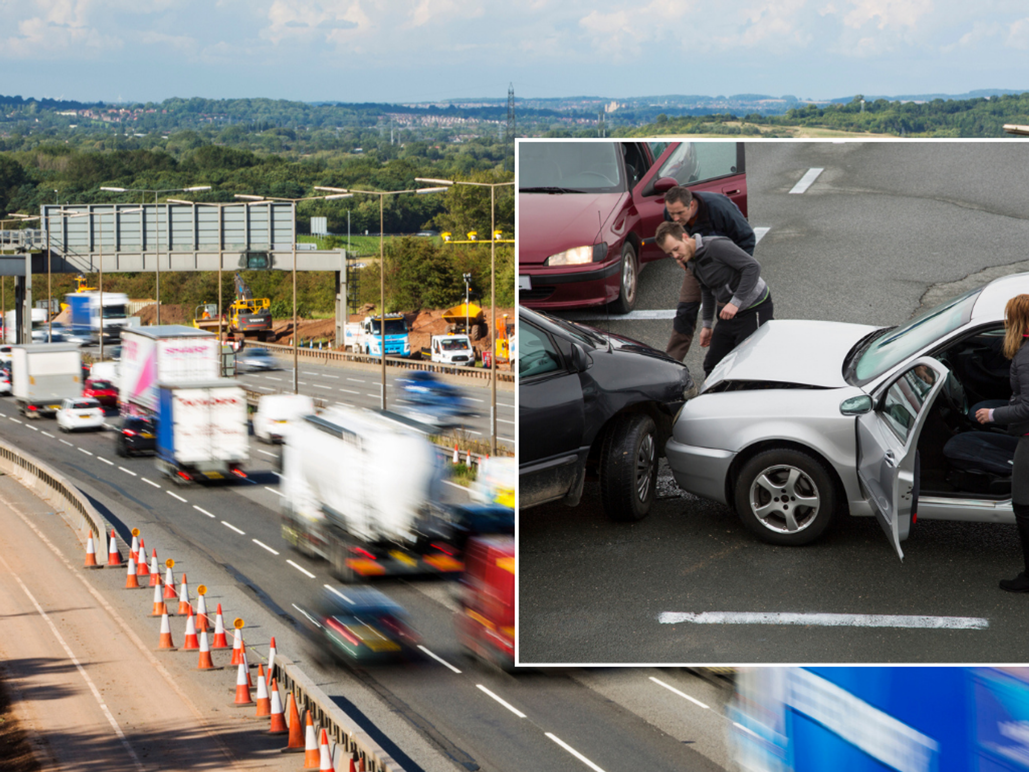UK road and car collision
