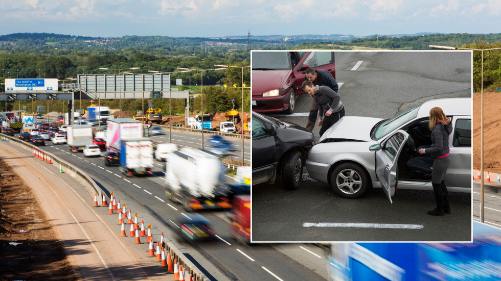 UK road and car collision
