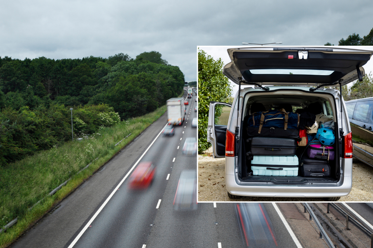 UK road and overloaded van