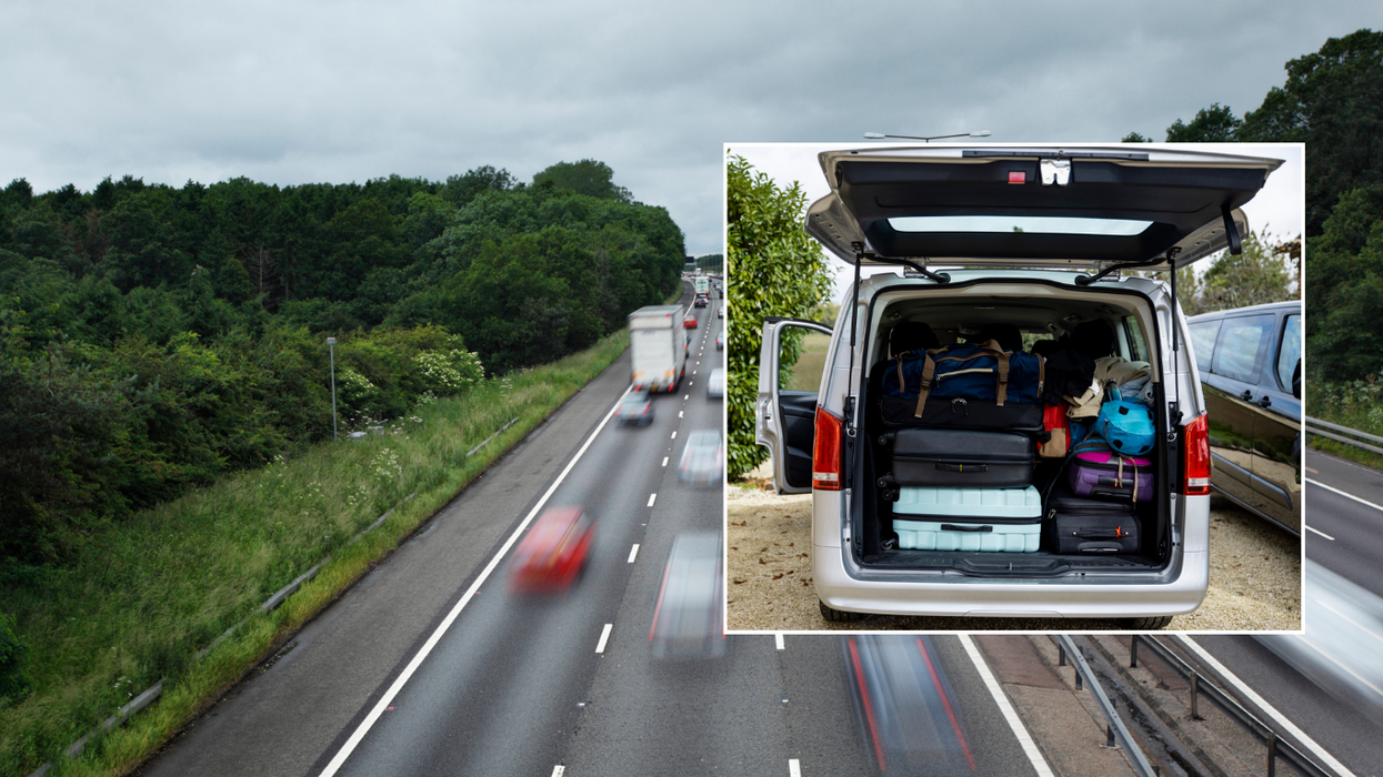 UK road and overloaded van