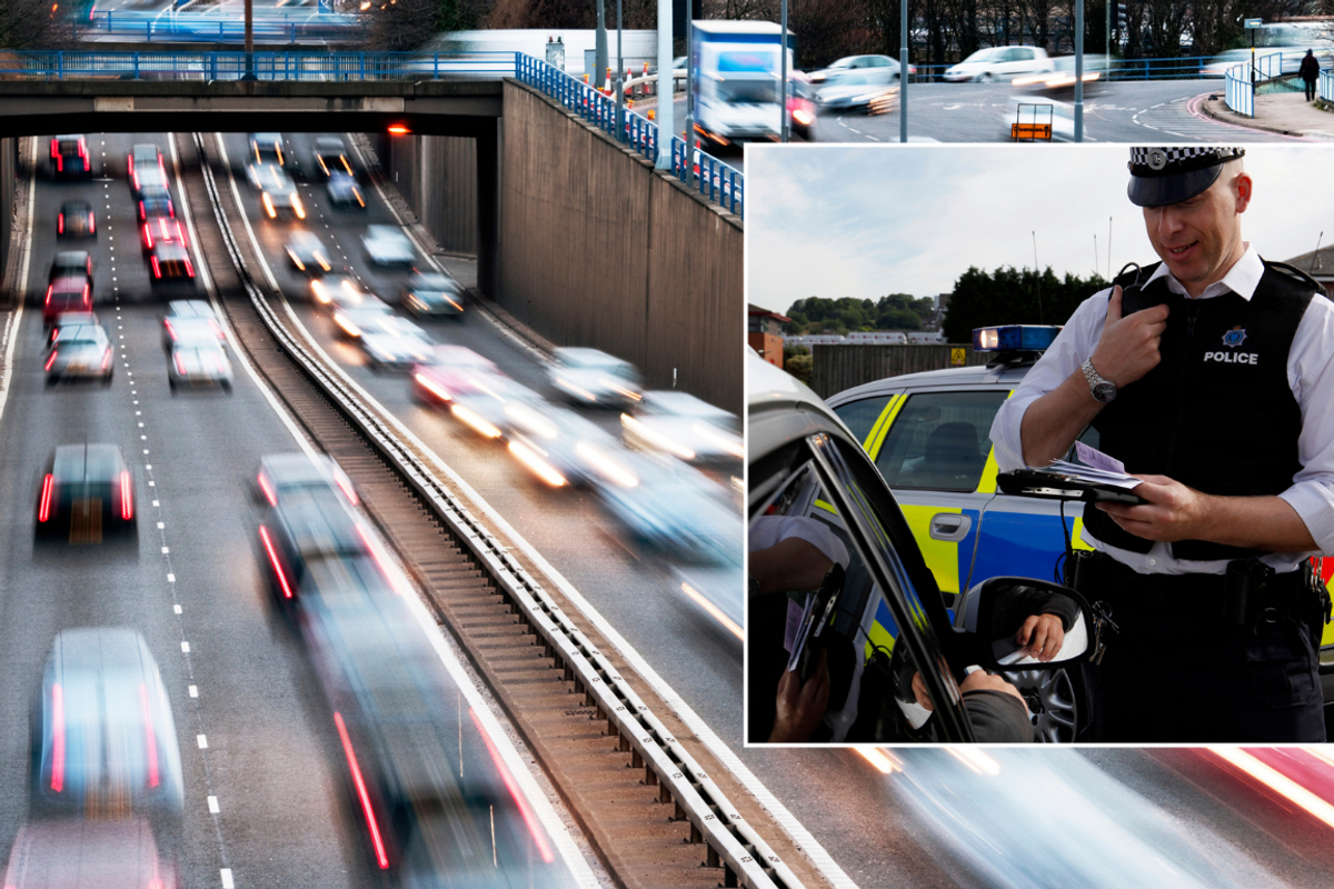 UK road and police officer