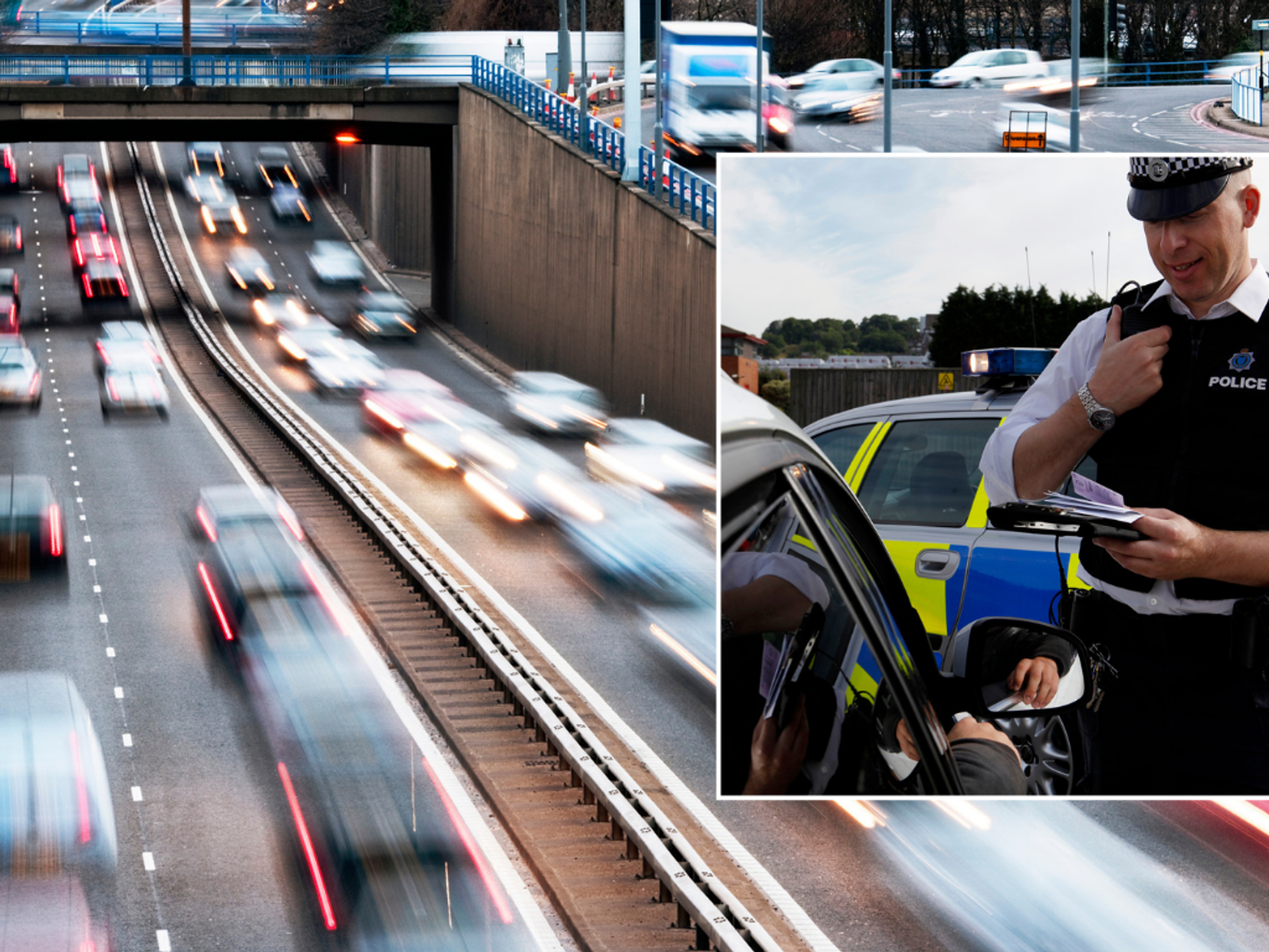 UK road and police officer