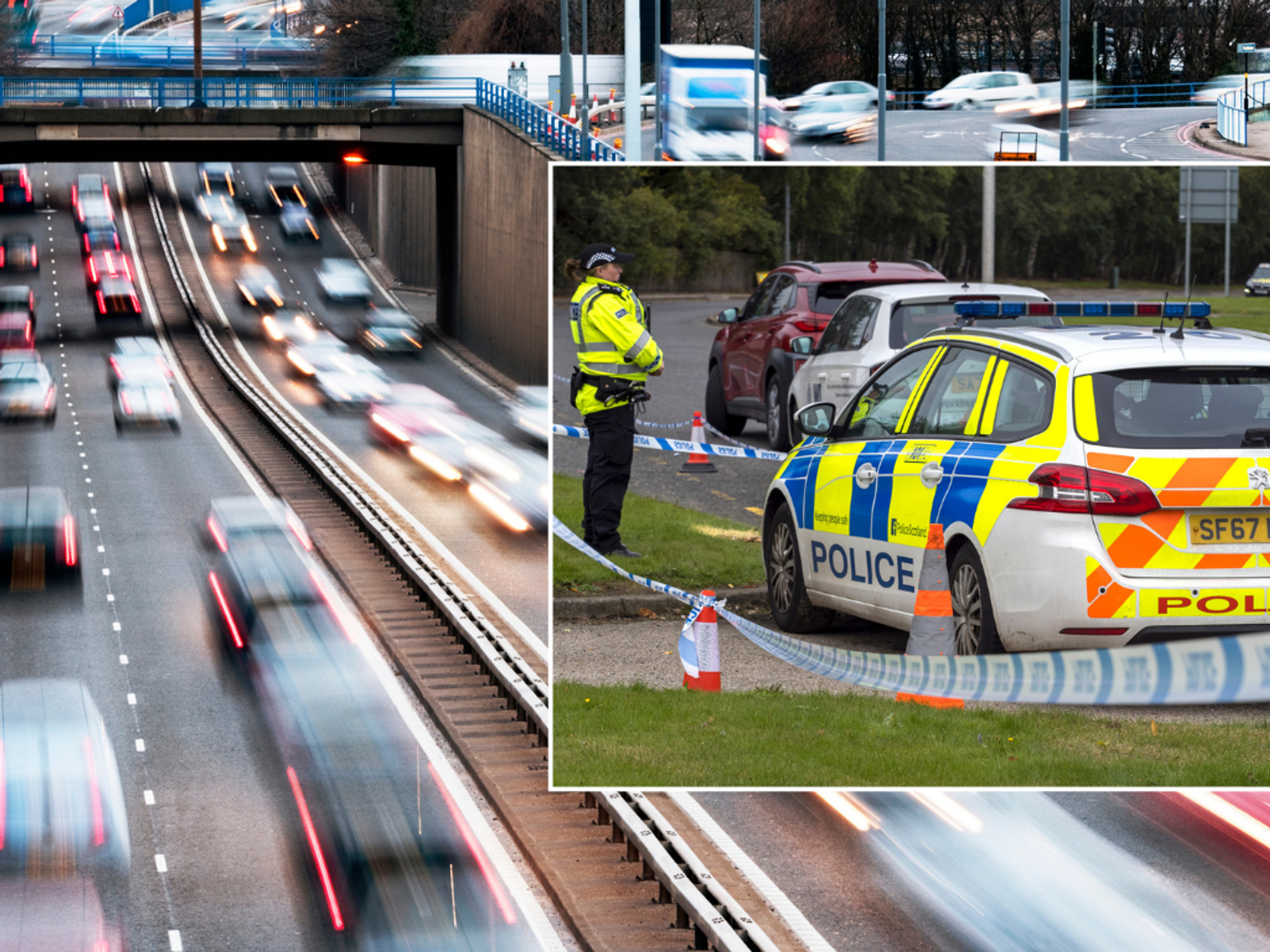 UK roads and police car