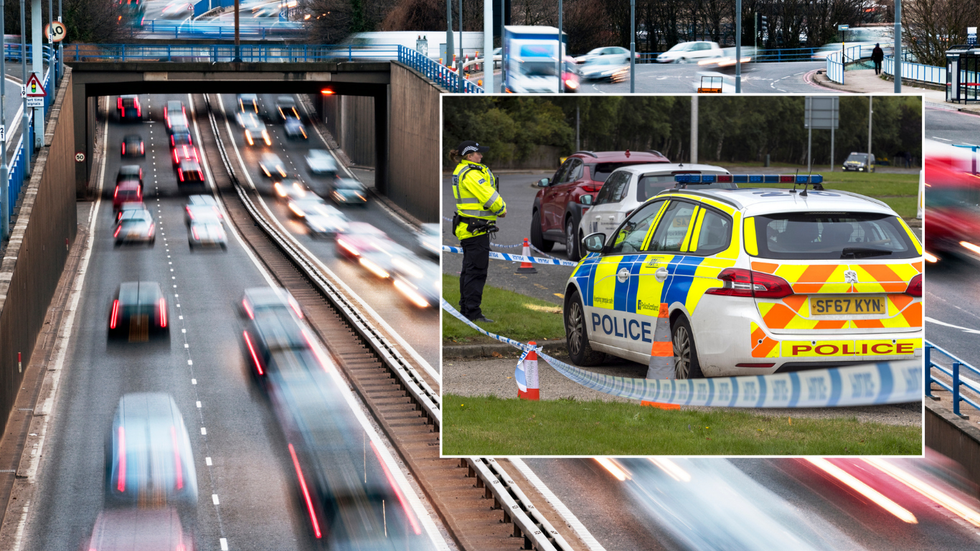 UK roads and police car