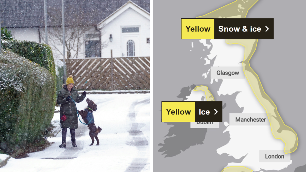 uk snow and met office map