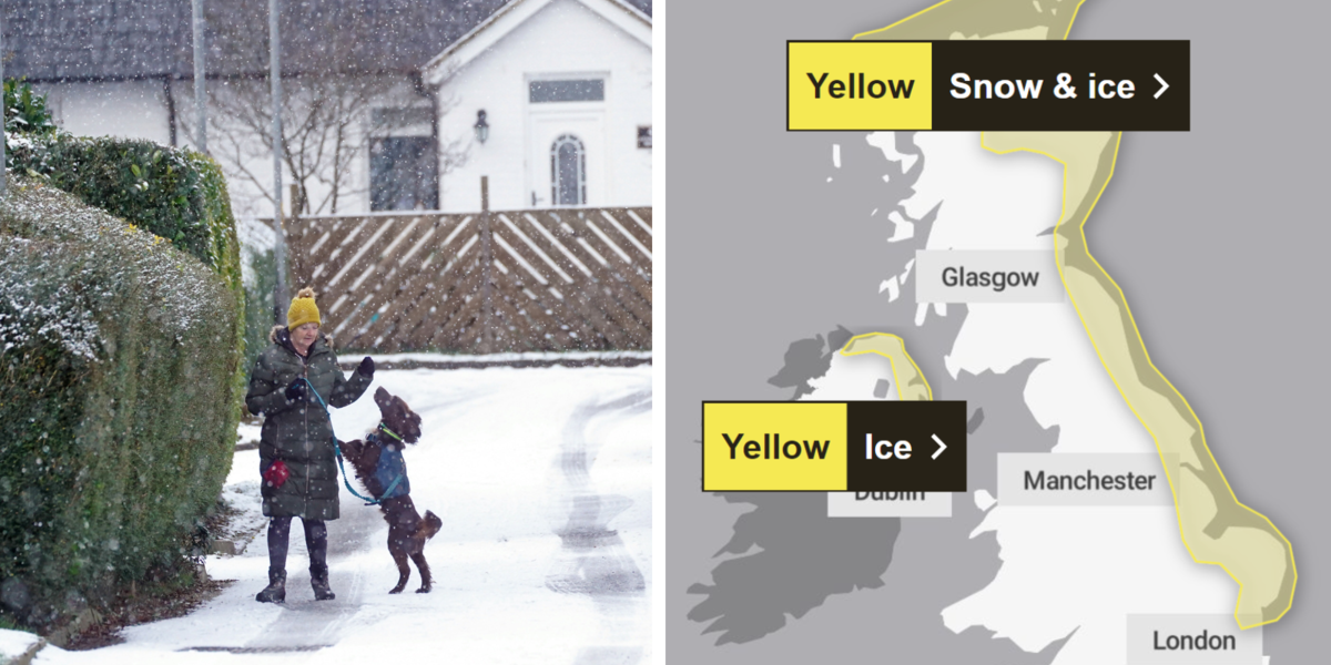 NextImg:UK cold weather: Britain set for 5cm of snow as Met Office warn -10C ice wall to extend length of country