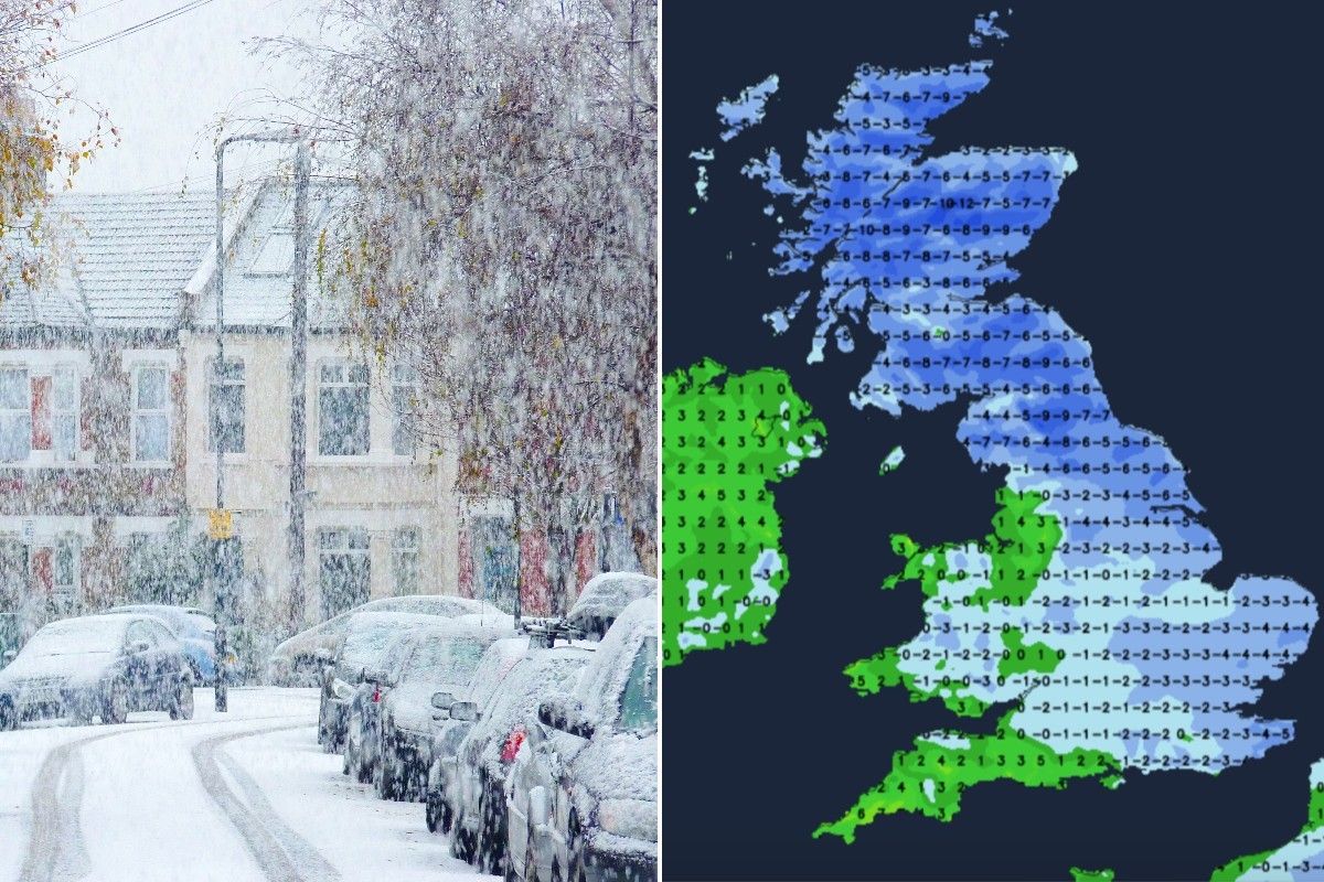 UK snow and weather map