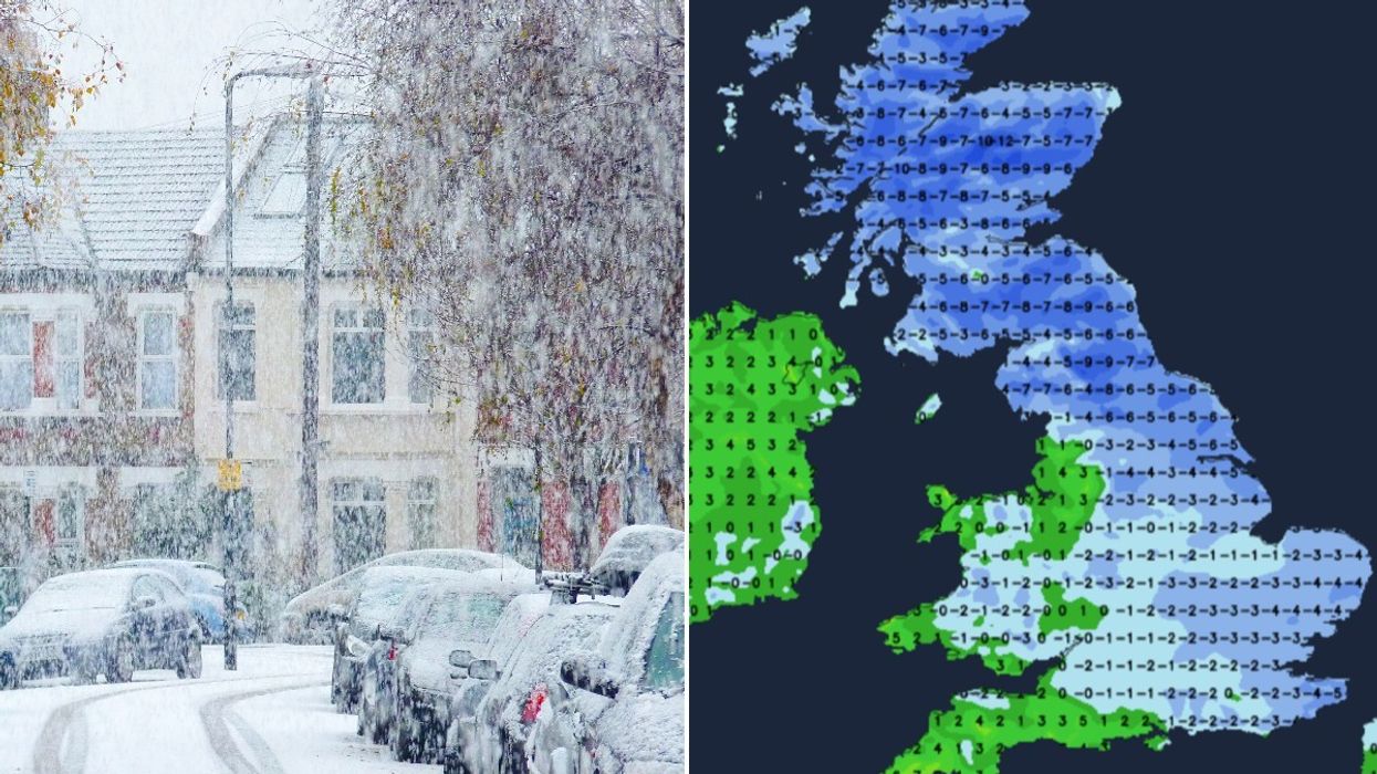 UK snow and weather map