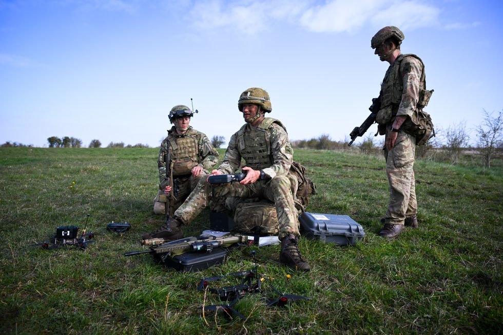 UK soldiers carrying out military exercise