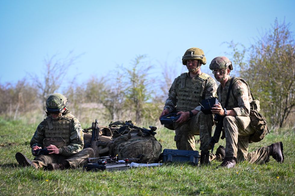 UK soldiers conducting military exercise