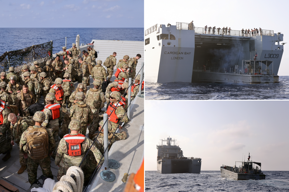 UK soldiers providing aid to Gaza