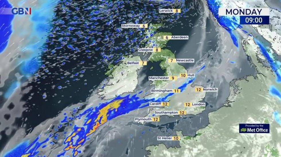 UK weather: Blustery showers in the north, cloudy with some rain in south