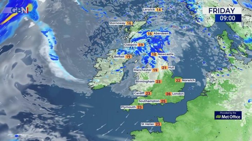 UK weather: Showery in the north, fine and warm in the south
