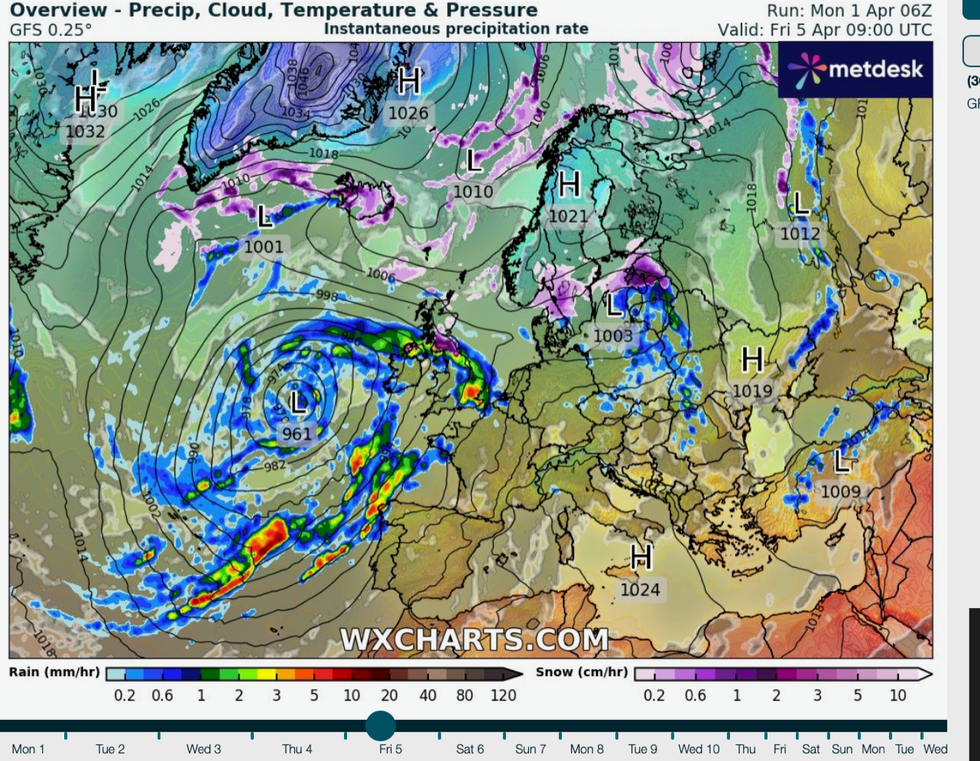 UK weather map
