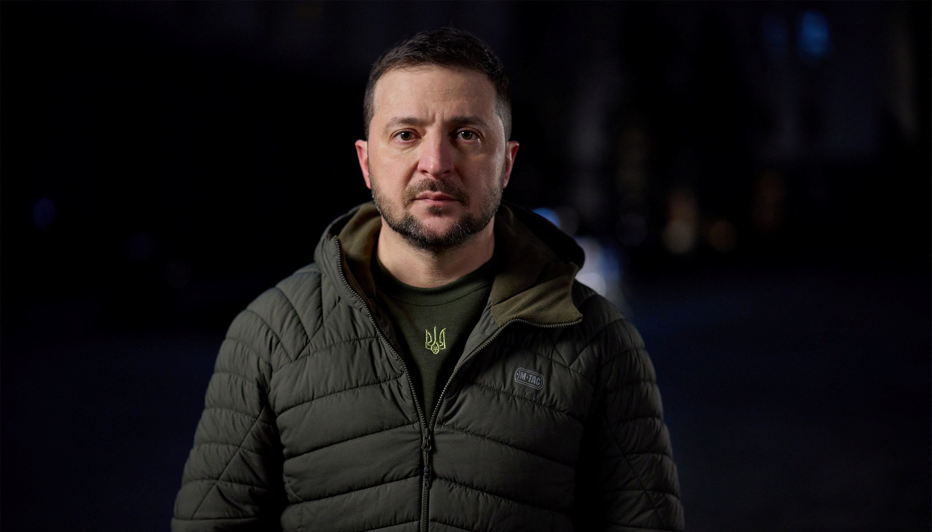 Ukraine's President Volodymyr Zelenskiy addresses Ukrainian people on the New Year eve, amid Russia's attack on Ukraine, in Kyiv, Ukraine, in this handout picture released December 31, 2022. Ukrainian Presidential Press Service/Handout via REUTERS ATTENTION EDITORS - THIS IMAGE HAS BEEN SUPPLIED BY A THIRD PARTY.