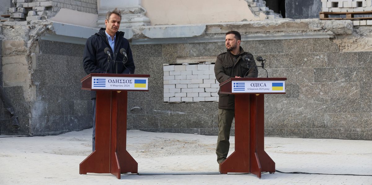NextImg:Russian drone nearly KILLS Greek Prime Minister as Zelensky targeted in attack