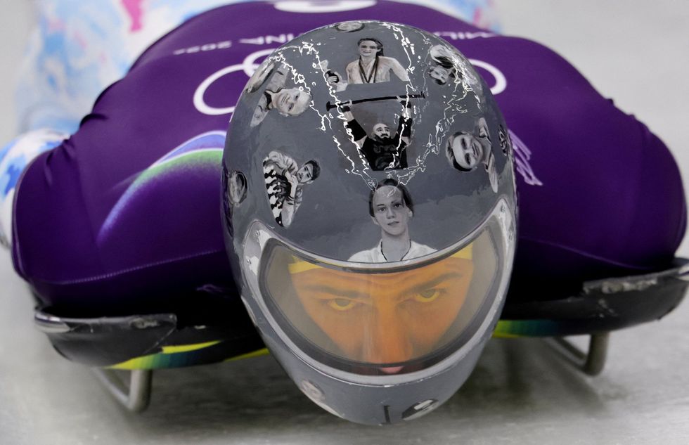 Ukrainian athlete Vladyslav Heraskevych wore a helmet with portraits of individuals killed during Russia's ongoing invasion