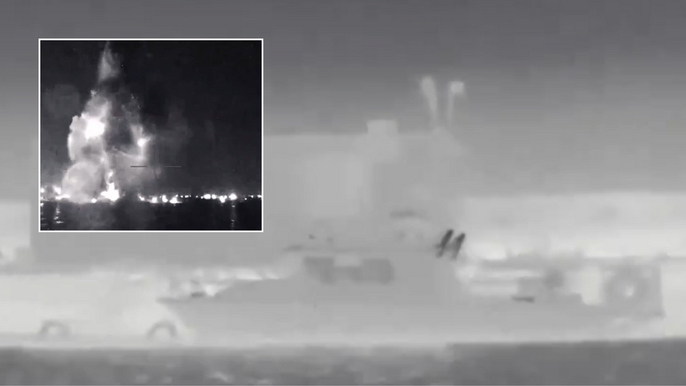 Ukrainian night vision footage of boat destruction