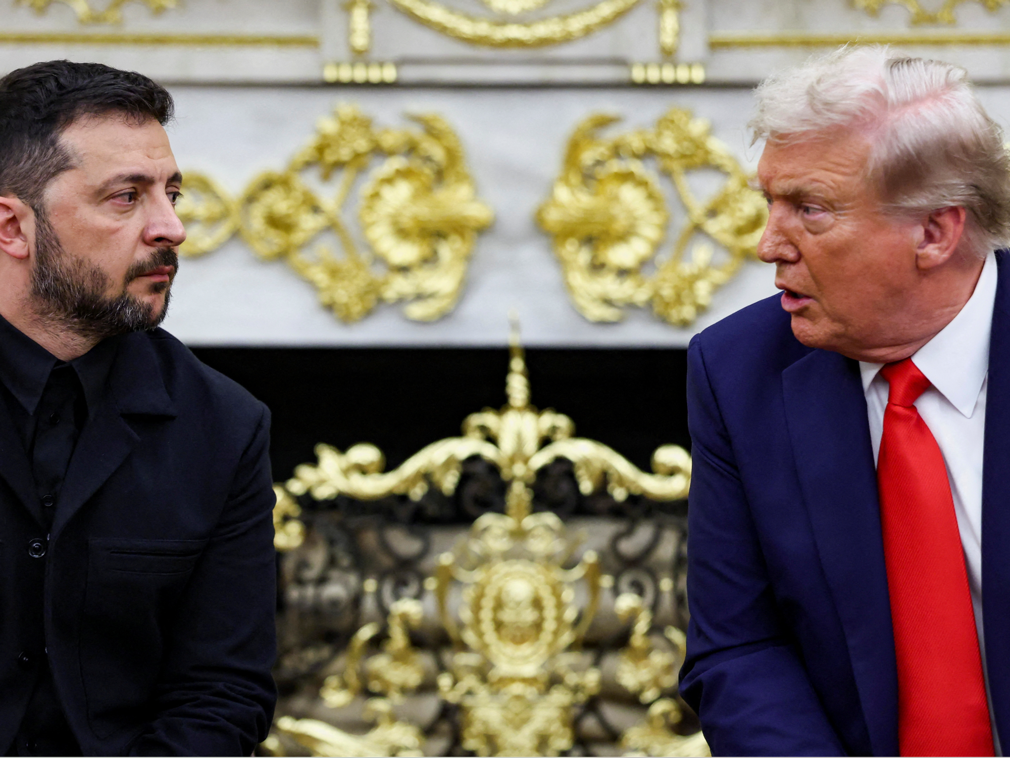 Ukrainian President Volodymyr Zelensky with Donald Trump in the Oval Office