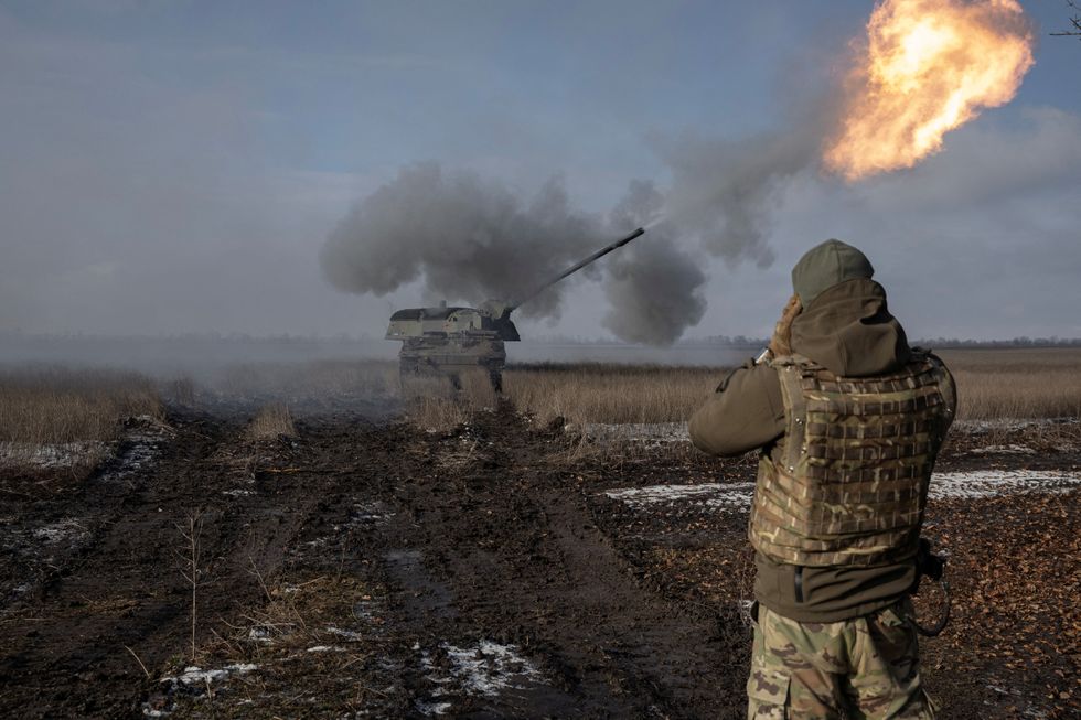Ukrainian soldiers on the battlefield