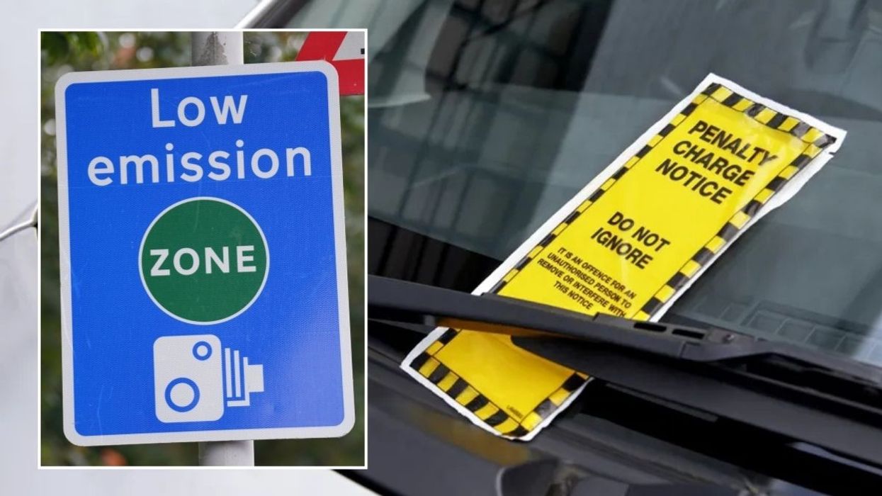 Ulez sign and a penalty charge notice fine