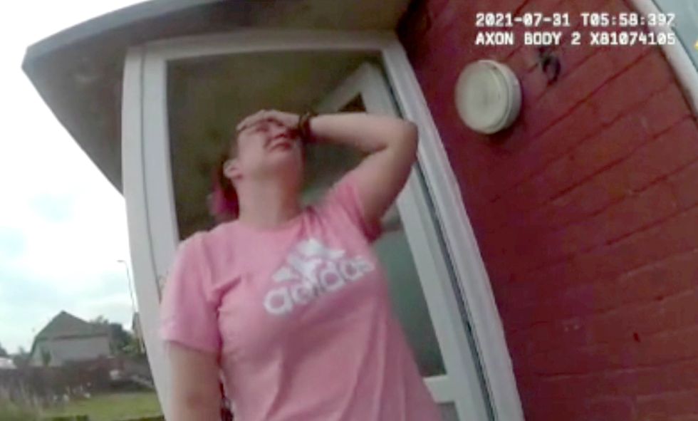 Undated handout photo issued by South Wales Police, of police body worn video footage of Angharad Williamson