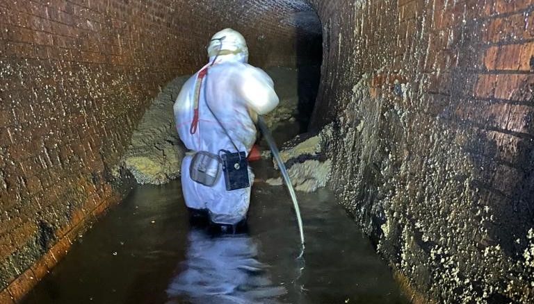 Undated handout photo issued by Thames Water of a fatberg, that had the weight of a small bungalow, under Yabsley Street, Canary Wharf, London, during its removal. Issue date: Friday February 19, 2021.