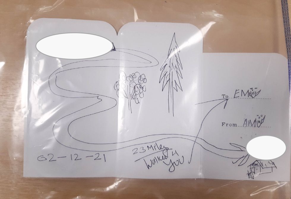 Undated handout photo issued by the Crown Prosecution Service (CPS) of a map illustrating the 23 miles Amrit Magar had walked from Edgware, north London to meet tennis player Emma Raducanu. He has been handed a five-year restraining order at Bromley Magistrates Court after he was found guilty of stalking the 19-year-old British tennis player. Issue date: Wednesday February 23, 2022.