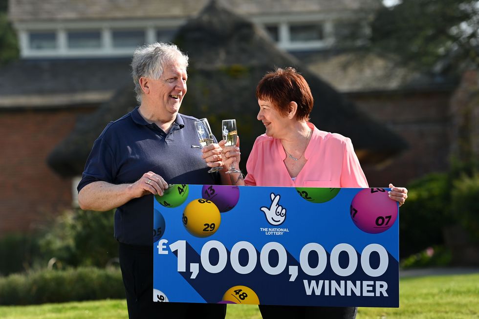 Undated handout photo issued by the National Lottery of Marion Wood, 60, an NHS worker at Northampton General Hospital and her friend Michael Williams, 67, a retired construction worker, who won 1 million on Lotto from the National Lottery draw on March 12. Issue date: Sunday March 27, 2022.