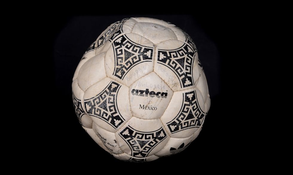 Undated handout photo provided by Graham Budd Auctions of the ball that was used to score two of the most famous goals in football history which is going under the hammer in the UK. The football which Diego Maradona used to score his Hand of God goal against England at the 1986 World Cup is set to go to auction next month with an estimate of 2.5-3million.. Issue date: Thursday October 13, 2022.